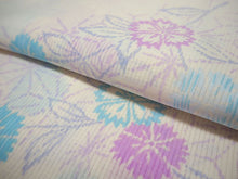 画像をギャラリービューアに読み込む, 夏着物 洗える 単品 レディース 紗 L アイボリー地 麻の葉 なでしこ 仕立て上がりだから届いたらすぐ着れる 自宅で洗濯できてメンテナンスが楽