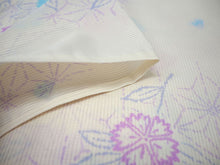 画像をギャラリービューアに読み込む, 夏着物 洗える 単品 レディース 紗 L アイボリー地 麻の葉 なでしこ 仕立て上がりだから届いたらすぐ着れる 自宅で洗濯できてメンテナンスが楽