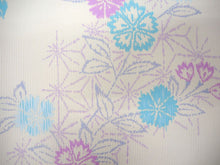 画像をギャラリービューアに読み込む, 夏着物 洗える 単品 レディース 紗 L アイボリー地 麻の葉 なでしこ 仕立て上がりだから届いたらすぐ着れる 自宅で洗濯できてメンテナンスが楽