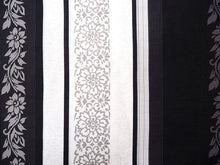 画像をギャラリービューアに読み込む, 夏着物 洗える 単品 レディース 紗 L 黒地 縞 華紋 仕立て上がりだから届いたらすぐ着れる 自宅で洗濯できてメンテナンスが楽