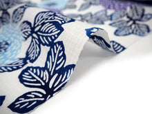 画像をギャラリービューアに読み込む, 三勝 浴衣 夏着物 反物 単品 注染 綿 白地 万寿菊 江戸・三勝ブランド 日本製