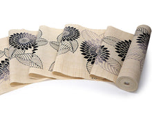 画像をギャラリービューアに読み込む, 三勝 浴衣 夏着物 反物 単品 注染 綿 生成り地 ひまわり 江戸・三勝ブランド 日本製