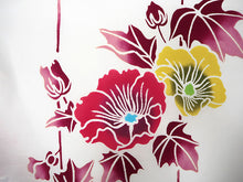 画像をギャラリービューアに読み込む, 竺仙 浴衣 夏着物 反物 単品 注染 綿 白地 立葵 竺仙ブランド 日本製