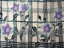 画像をギャラリービューアに読み込む, 竺仙 浴衣 夏着物 反物 単品 注染 綿 生成り地 桔梗 格子柄 キングサイズ 竺仙ブランド 日本製