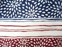 画像をギャラリービューアに読み込む, 竺仙 浴衣 夏着物 反物 単品 注染 綿絽 白・渋赤・紺地 むじな菊 横段柄 竺仙ブランド 日本製