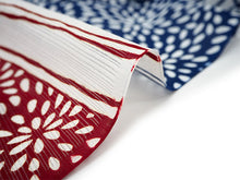 画像をギャラリービューアに読み込む, 竺仙 浴衣 夏着物 反物 単品 注染 綿絽 白・渋赤・紺地 むじな菊 横段柄 竺仙ブランド 日本製