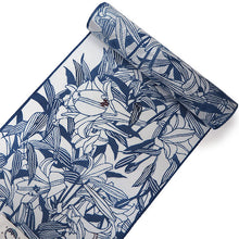 画像をギャラリービューアに読み込む, 竺仙 浴衣 夏着物 反物 単品 引き染 綿 紅梅小紋 白地 ゆり 竺仙ブランド 日本製