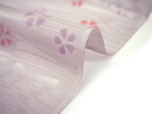 画像をギャラリービューアに読み込む, 帯揚げ 帯締め セット 夏用 正絹 カジュアル 平組 藤色地 撫子 帯あげ 渋紫×白 レース 帯〆 絽目の透け感が涼し気 夏着物に