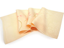 画像をギャラリービューアに読み込む, 帯揚げ 帯締め セット 夏用 正絹 カジュアル 平組 クリームベージュ地 撫子 帯あげ 薄ピンク×白 レース 帯〆 絽目の透け感が涼し気 夏着物に