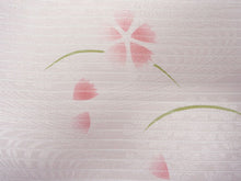 画像をギャラリービューアに読み込む, 帯揚げ 帯締め セット 夏用 正絹 カジュアル 平組 渋紫ベージュ地 撫子 帯あげ 渋ピンク×白 レース 帯〆 絽目の透け感が涼し気 夏着物に