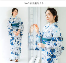 画像をギャラリービューアに読み込む, 浴衣 セット 7点フルセット 浴衣初心者さんにオススメ 全てが揃ったセット(浴衣 帯 下駄 着付け小物セット) 15柄 夏祭り・花火大会・イベントに