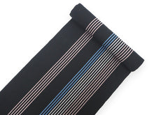 画像をギャラリービューアに読み込む, 伊勢木綿 反物 単品 綿 堅牢染 黒地 青 ピンク 縞 カジュアル着物 木綿の優しい肌触り 臼井織布謹製