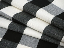 画像をギャラリービューアに読み込む, 伊勢木綿 反物 単品 綿 堅牢染 アイボリー×黒 弁慶格子 カジュアル着物 木綿の優しい肌触り 臼井織布謹製