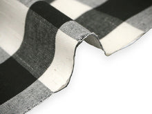 画像をギャラリービューアに読み込む, 伊勢木綿 反物 単品 綿 堅牢染 アイボリー×黒 弁慶格子 カジュアル着物 木綿の優しい肌触り 臼井織布謹製
