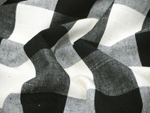 画像をギャラリービューアに読み込む, 伊勢木綿 反物 単品 綿 堅牢染 アイボリー×黒 弁慶格子 カジュアル着物 木綿の優しい肌触り 臼井織布謹製