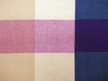 画像をギャラリービューアに読み込む, 伊勢木綿 反物 単品 綿 堅牢染 薄オレンジ×青×赤 格子 チェック カジュアル着物 木綿の優しい肌触り 臼井織布謹製