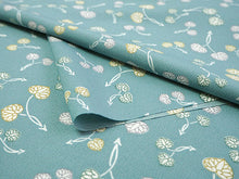 画像をギャラリービューアに読み込む, 洗える着物 反物のみ ポリエステル レディース 女性 小紋 着物 渋水色地葵柄 袷・単衣の着物にも羽織・コートにもお仕立て可能