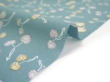 画像をギャラリービューアに読み込む, 洗える着物 反物のみ ポリエステル レディース 女性 小紋 着物 渋水色地葵柄 袷・単衣の着物にも羽織・コートにもお仕立て可能