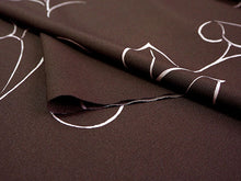 画像をギャラリービューアに読み込む, 洗える着物 反物のみ ポリエステル レディース 女性 小紋 着物 茶色地葉っぱと実柄 袷・単衣の着物にも羽織・コートにもお仕立て可能