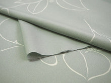 画像をギャラリービューアに読み込む, 洗える着物 反物のみ ポリエステル レディース 女性 小紋 着物 グレー地葉っぱと実柄 袷・単衣の着物にも羽織・コートにもお仕立て可能