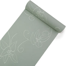 画像をギャラリービューアに読み込む, 洗える着物 反物のみ ポリエステル レディース 女性 小紋 着物 グレー地葉っぱと実柄 袷・単衣の着物にも羽織・コートにもお仕立て可能