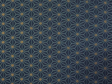 画像をギャラリービューアに読み込む, 洗える着物 反物のみ ポリエステル レディース 女性 小紋 着物 紺地麻の葉柄 袷・単衣の着物にも羽織・コートにもお仕立て可能