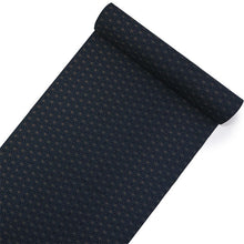 画像をギャラリービューアに読み込む, 洗える着物 反物のみ ポリエステル レディース 女性 小紋 着物 紺地麻の葉柄 袷・単衣の着物にも羽織・コートにもお仕立て可能
