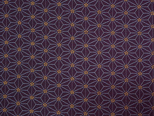 画像をギャラリービューアに読み込む, 洗える着物 反物のみ ポリエステル レディース 女性 小紋 着物 紫地麻の葉柄 袷・単衣の着物にも羽織・コートにもお仕立て可能