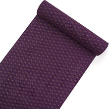 画像をギャラリービューアに読み込む, 洗える着物 反物のみ ポリエステル レディース 女性 小紋 着物 紫地麻の葉柄 袷・単衣の着物にも羽織・コートにもお仕立て可能