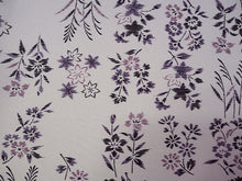 画像をギャラリービューアに読み込む, 洗える着物 反物のみ ポリエステル レディース 女性 小紋 着物 淡いパープルグレー地市松に四季の花柄 袷・単衣の着物にも羽織・コートにもお仕立て可能