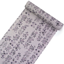 画像をギャラリービューアに読み込む, 洗える着物 反物のみ ポリエステル レディース 女性 小紋 着物 淡いパープルグレー地市松に四季の花柄 袷・単衣の着物にも羽織・コートにもお仕立て可能