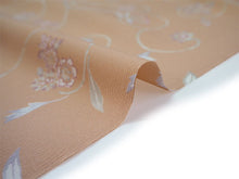 画像をギャラリービューアに読み込む, 洗える着物 反物のみ ポリエステル レディース 女性 小紋 着物 薄オレンジ地更紗柄 袷・単衣の着物にも羽織・コートにもお仕立て可能