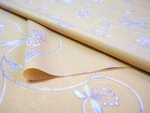 画像をギャラリービューアに読み込む, 洗える着物 反物のみ ポリエステル レディース 女性 小紋 着物 クリームベージュ地更紗柄 袷・単衣の着物にも羽織・コートにもお仕立て可能