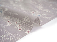 画像をギャラリービューアに読み込む, 洗える着物 反物のみ ポリエステル レディース 女性 小紋 着物 グレー地流水に花柄 袷・単衣の着物にも羽織・コートにもお仕立て可能