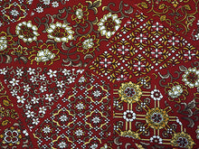 画像をギャラリービューアに読み込む, 洗える着物 反物のみ ポリエステル レディース 女性 小紋 着物 レンガ色地裂取り柄 袷・単衣の着物にも羽織・コートにもお仕立て可能