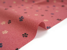 画像をギャラリービューアに読み込む, 洗える着物 反物のみ ポリエステル レディース 女性 小紋 着物 渋珊瑚色地小桜柄 袷・単衣の着物にも羽織・コートにもお仕立て可能