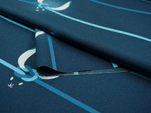 画像をギャラリービューアに読み込む, 洗える着物 反物のみ ポリエステル レディース 女性 小紋 着物 紺地うさぎ縞柄 袷・単衣の着物にも羽織・コートにもお仕立て可能