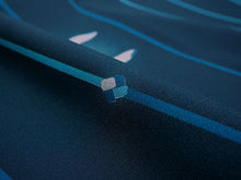 画像をギャラリービューアに読み込む, 洗える着物 反物のみ ポリエステル レディース 女性 小紋 着物 紺地うさぎ縞柄 袷・単衣の着物にも羽織・コートにもお仕立て可能