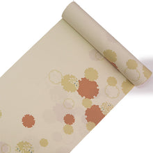 画像をギャラリービューアに読み込む, 洗える着物 反物のみ ポリエステル レディース 女性 小紋 着物 ベージュ地雪輪柄 袷・単衣の着物にも羽織・コートにもお仕立て可能