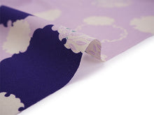 画像をギャラリービューアに読み込む, 洗える着物 反物のみ ポリエステル レディース 女性 小紋 着物 紫地雪輪柄 袷・単衣の着物にも羽織・コートにもお仕立て可能