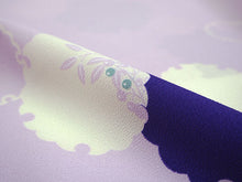 画像をギャラリービューアに読み込む, 洗える着物 反物のみ ポリエステル レディース 女性 小紋 着物 紫地雪輪柄 袷・単衣の着物にも羽織・コートにもお仕立て可能