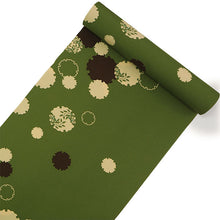 画像をギャラリービューアに読み込む, 洗える着物 反物のみ ポリエステル レディース 女性 小紋 着物 緑地雪輪柄 袷・単衣の着物にも羽織・コートにもお仕立て可能