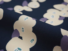 画像をギャラリービューアに読み込む, 洗える着物 反物のみ ポリエステル レディース 女性 小紋 着物 紺地白椿柄 袷・単衣の着物にも羽織・コートにもお仕立て可能