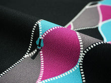 画像をギャラリービューアに読み込む, 洗える着物 反物のみ ポリエステル レディース 女性 小紋 着物 黒地立涌柄 袷・単衣の着物にも羽織・コートにもお仕立て可能