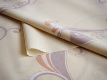 画像をギャラリービューアに読み込む, 洗える着物 反物のみ ポリエステル レディース 女性 小紋 着物 クリーム地唐草柄 袷・単衣の着物にも羽織・コートにもお仕立て可能