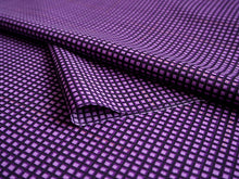 画像をギャラリービューアに読み込む, 洗える着物 反物のみ ポリエステル レディース 女性 小紋 着物 紫地格子柄 袷・単衣の着物にも羽織・コートにもお仕立て可能