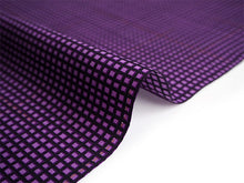 画像をギャラリービューアに読み込む, 洗える着物 反物のみ ポリエステル レディース 女性 小紋 着物 紫地格子柄 袷・単衣の着物にも羽織・コートにもお仕立て可能