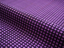 画像をギャラリービューアに読み込む, 洗える着物 反物のみ ポリエステル レディース 女性 小紋 着物 紫地格子柄 袷・単衣の着物にも羽織・コートにもお仕立て可能