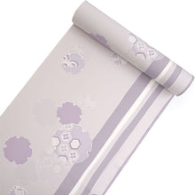 画像をギャラリービューアに読み込む, 洗える着物 反物のみ ポリエステル レディース 女性 小紋 着物 淡いローズグレー地縞に雪輪柄 袷・単衣の着物にも羽織・コートにもお仕立て可能