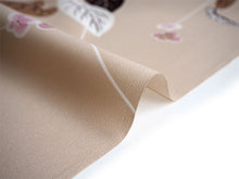 画像をギャラリービューアに読み込む, 洗える着物 反物のみ ポリエステル レディース 女性 小紋 着物 ベージュ地すみれ柄 袷・単衣の着物にも羽織・コートにもお仕立て可能